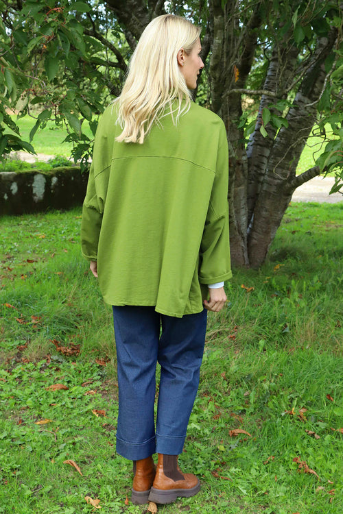 Elspeth Cotton Jacket Olive - Image 4