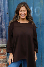 Glenda Asymmetrical Top Cocoa Cocoa - Glenda Asymmetrical Top Cocoa