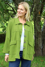 Elspeth Cotton Jacket Olive Olive - Elspeth Cotton Jacket Olive