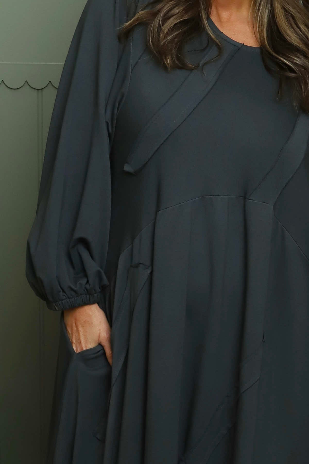 Netta Cotton Dress Charcoal