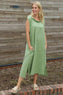 Aldina Sleeveless Cowl Linen Dress Green