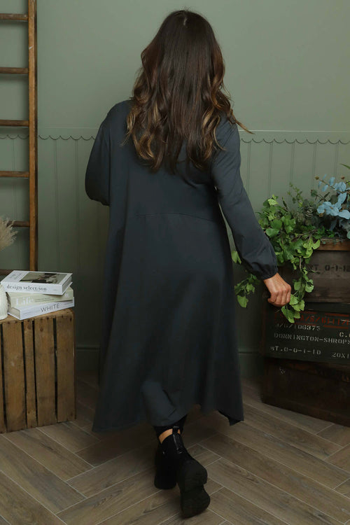 Netta Cotton Dress Charcoal - Image 4