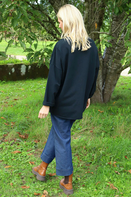 Louise Cord Patch Cotton Top Black - Image 4