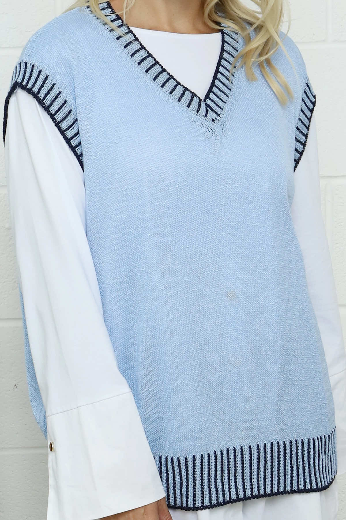 Jovita Fine Knit Tank Top Powder Blue