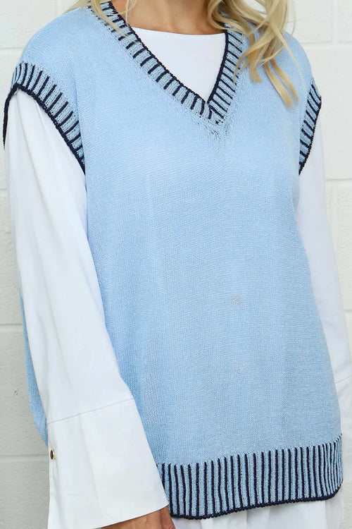 Jovita Fine Knit Tank Top Powder Blue - Image 3