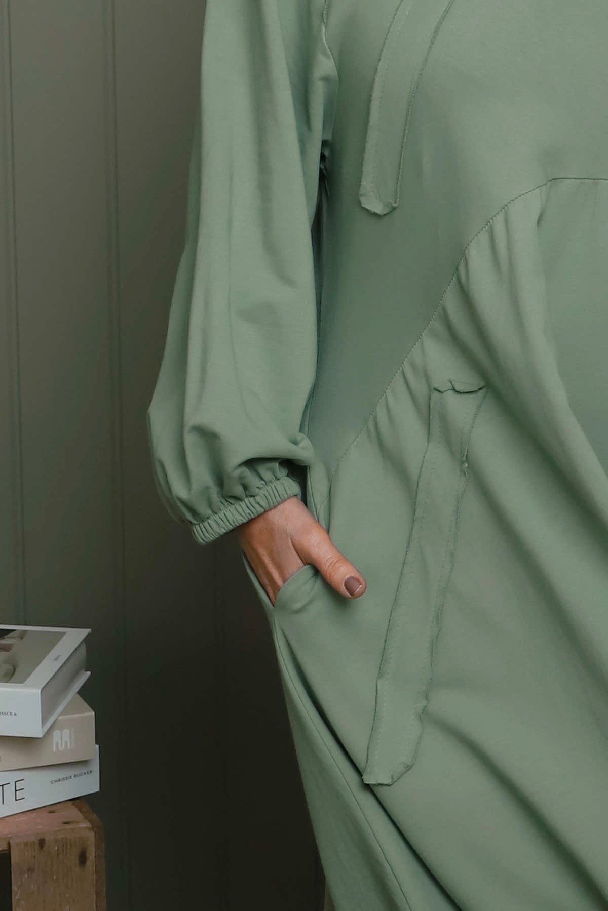 Netta Cotton Dress Sage Green