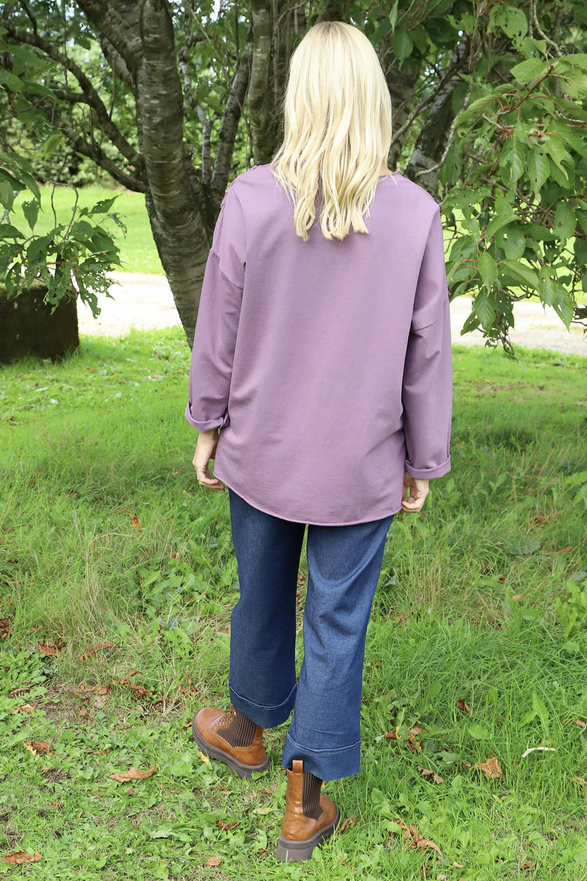 Louise Cord Patch Cotton Top Purple