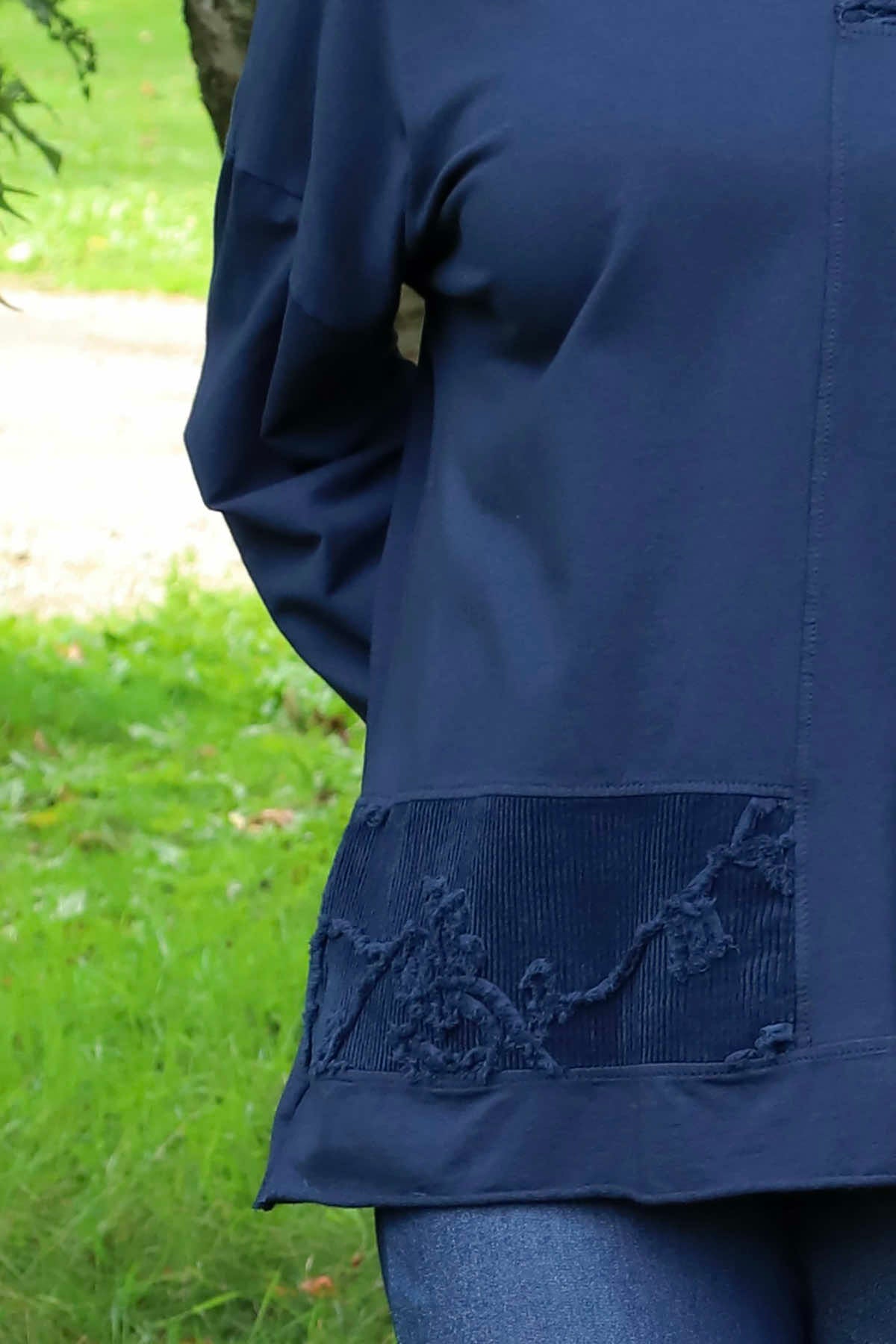 Louise Cord Patch Cotton Top Navy