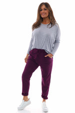 Didcot Jersey Pants Berry Berry - Didcot Jersey Pants Berry