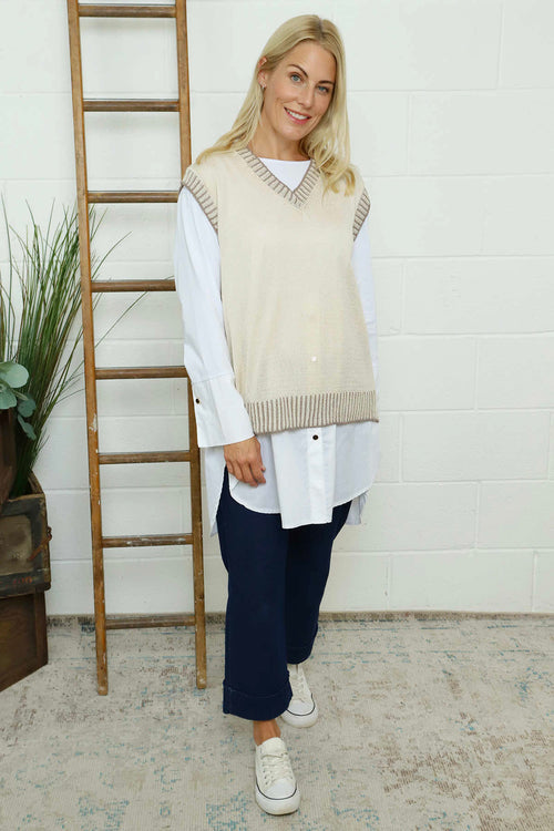 Jovita Fine Knit Tank Top Stone