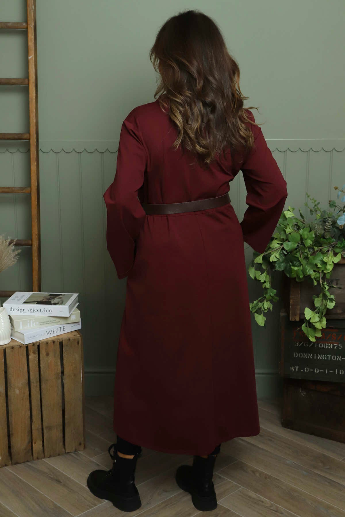 Eudora Belted Dress Wine