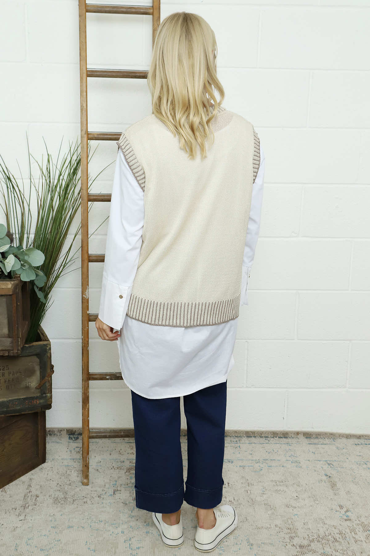 Jovita Fine Knit Tank Top Stone