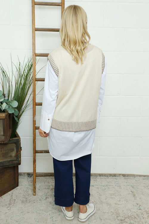 Jovita Fine Knit Tank Top Stone - Image 4