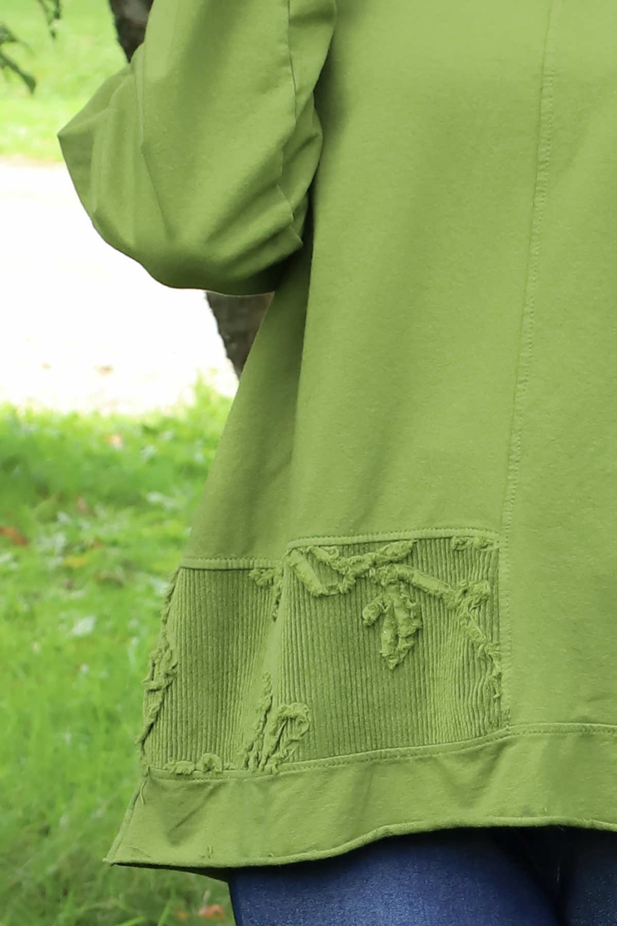 Louise Cord Patch Cotton Top Olive