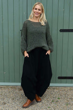 Babette Needlecord Trousers Black Black - Babette Needlecord Trousers Black