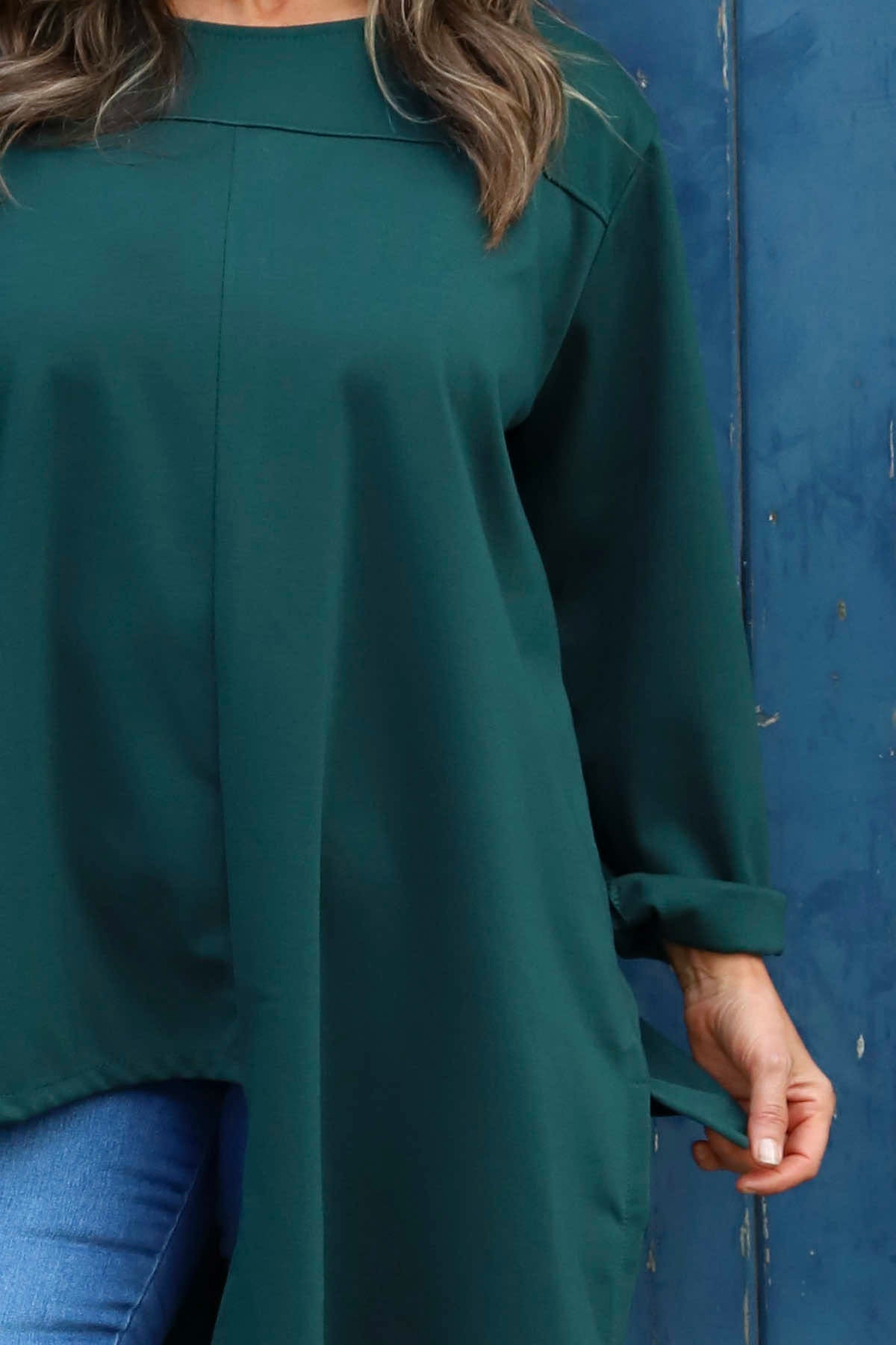 Glenda Asymmetrical Top Bottle Green