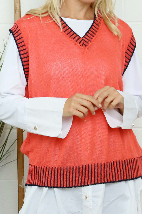 Jovita Fine Knit Tank Top Orange - Image 3