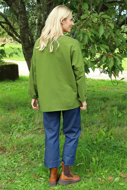 Louise Cord Patch Cotton Top Olive - Image 4