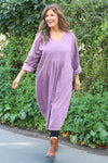 Dinah V-Neck Needlecord Dress Purple