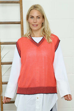 Jovita Fine Knit Tank Top Orange