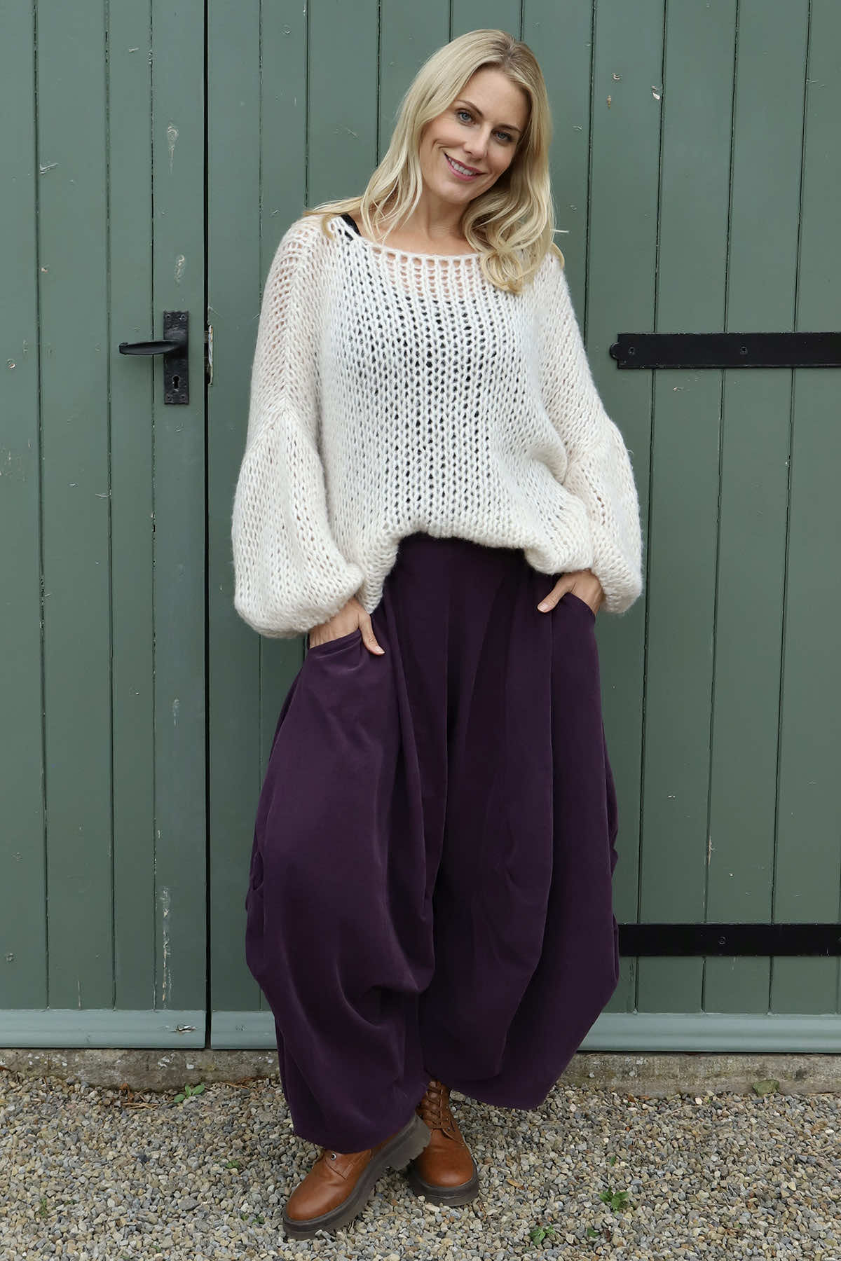 Babette Needlecord Trousers Purple