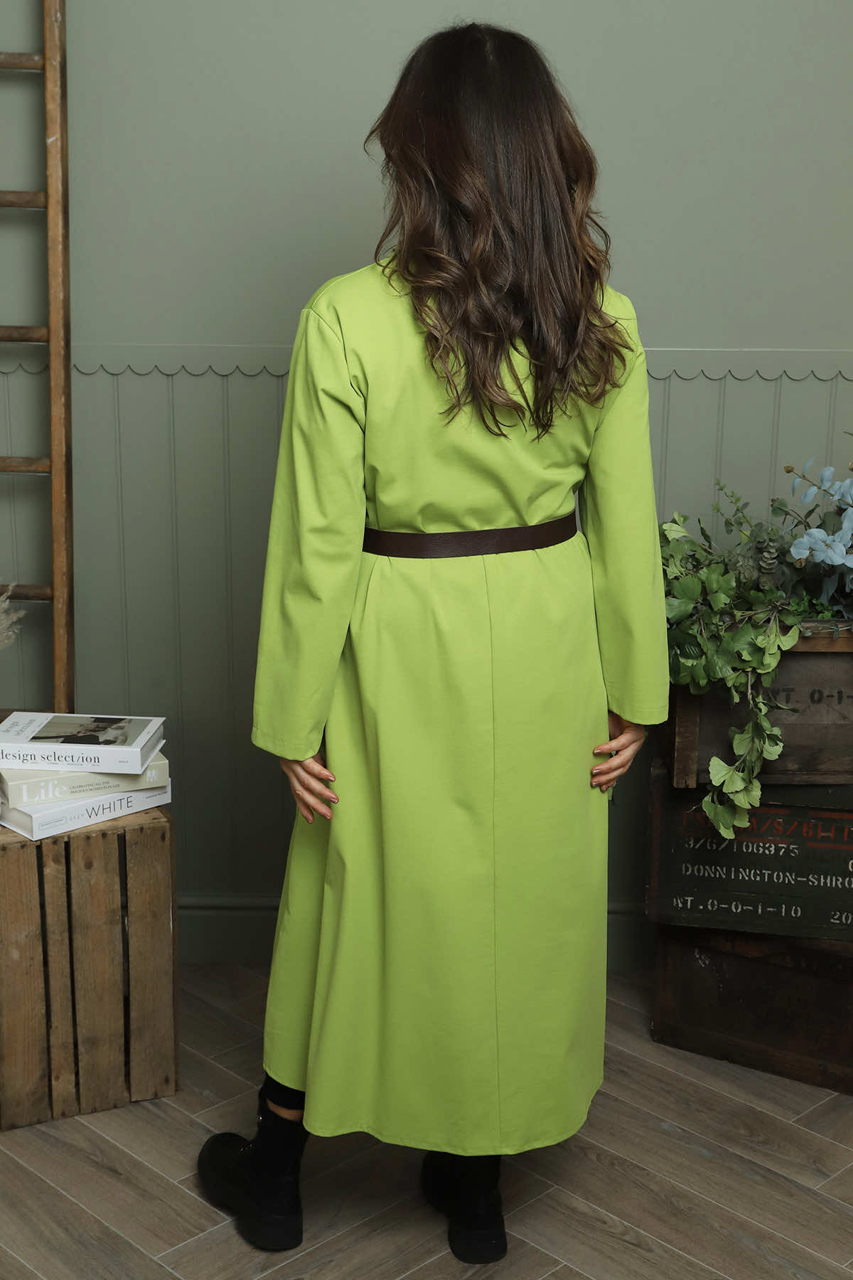 Eudora Belted Dress Green