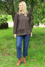 Louise Cord Patch Cotton Top Cocoa Cocoa - Louise Cord Patch Cotton Top Cocoa