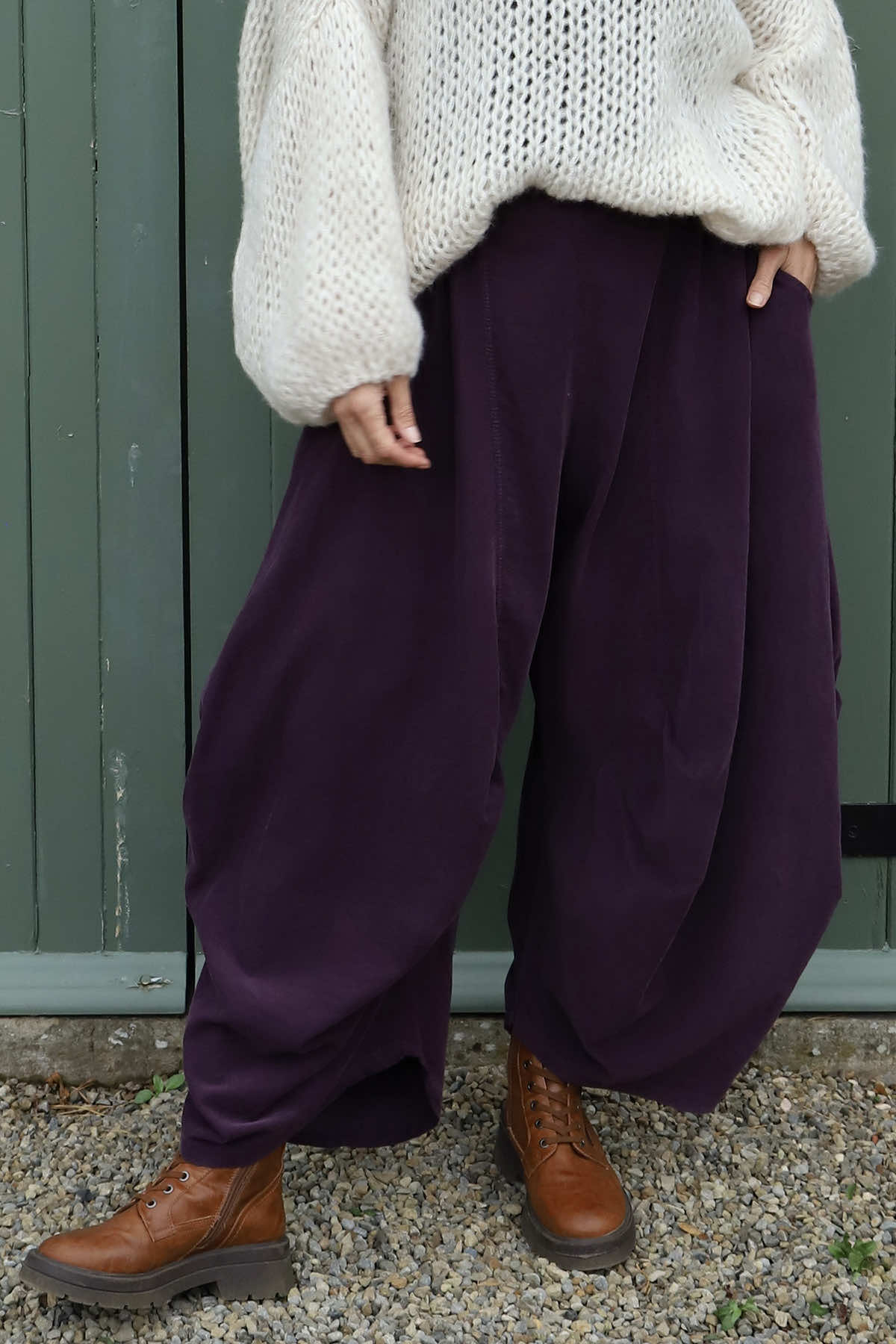 Babette Needlecord Trousers Purple