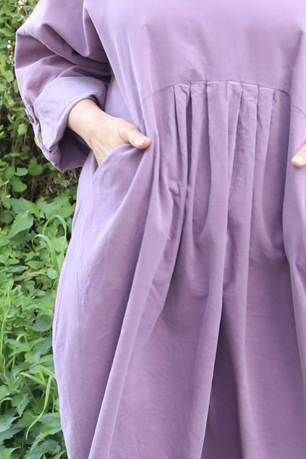 Dinah V-Neck Needlecord Dress Purple