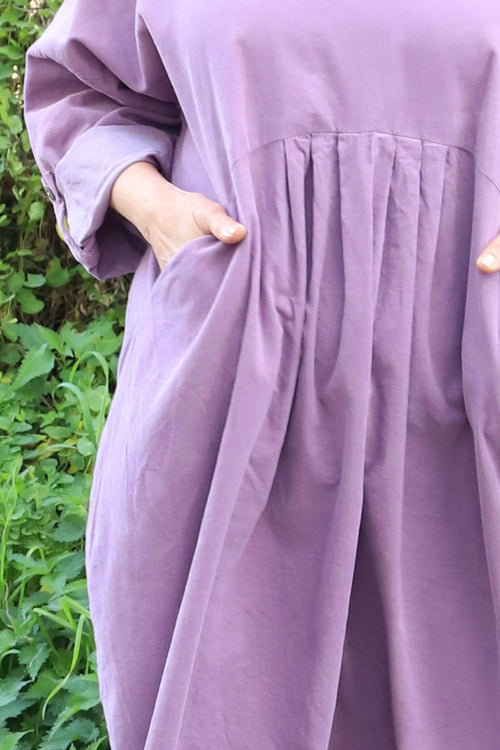 Dinah V-Neck Needlecord Dress Purple - Image 3