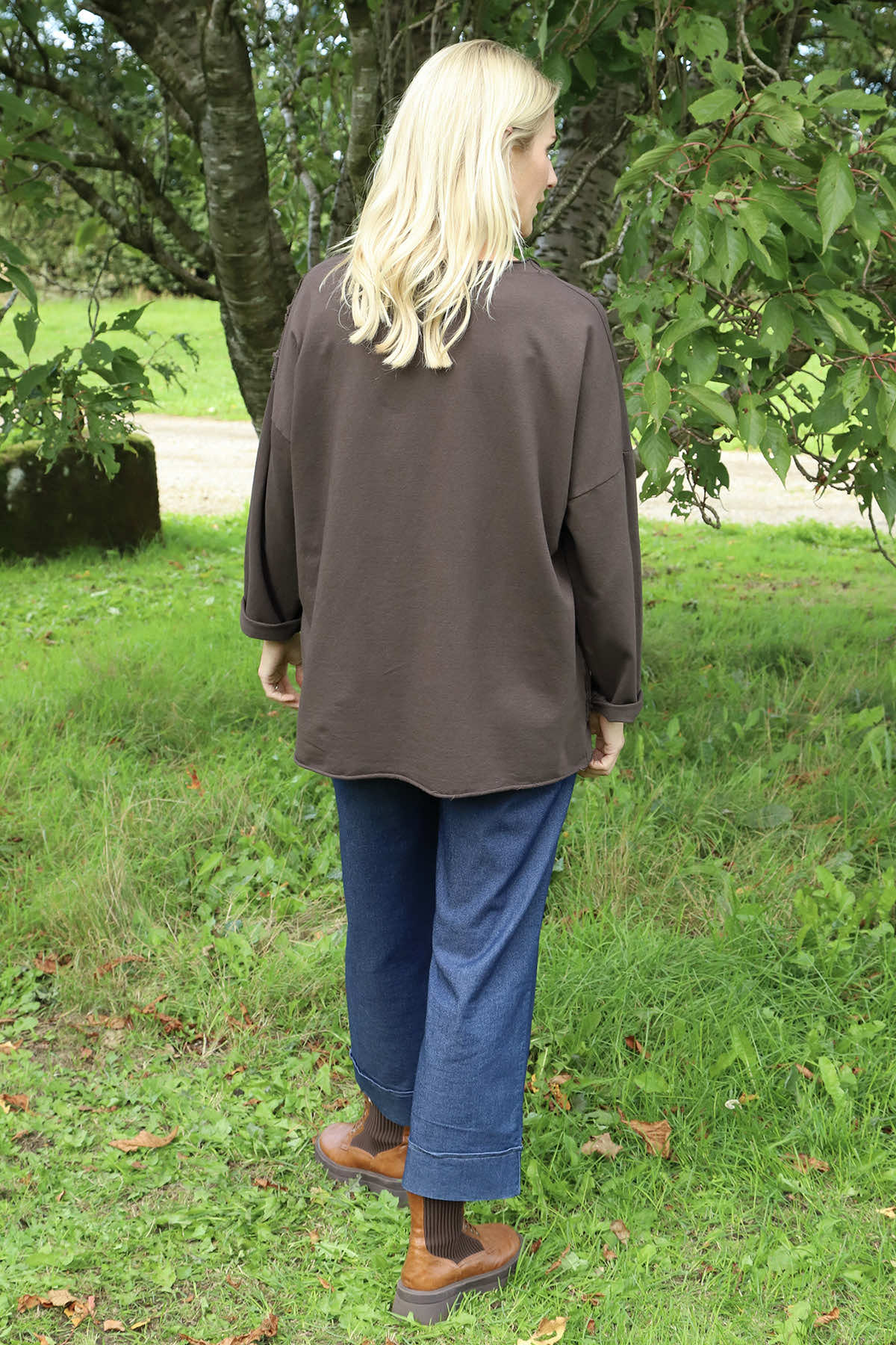 Louise Cord Patch Cotton Top Cocoa