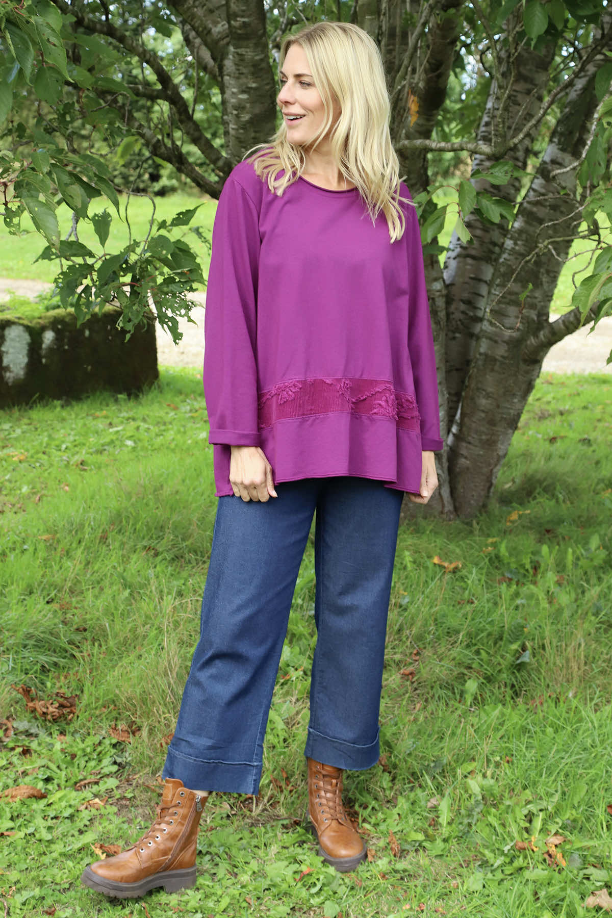 Liana Cord Band Cotton Top Berry