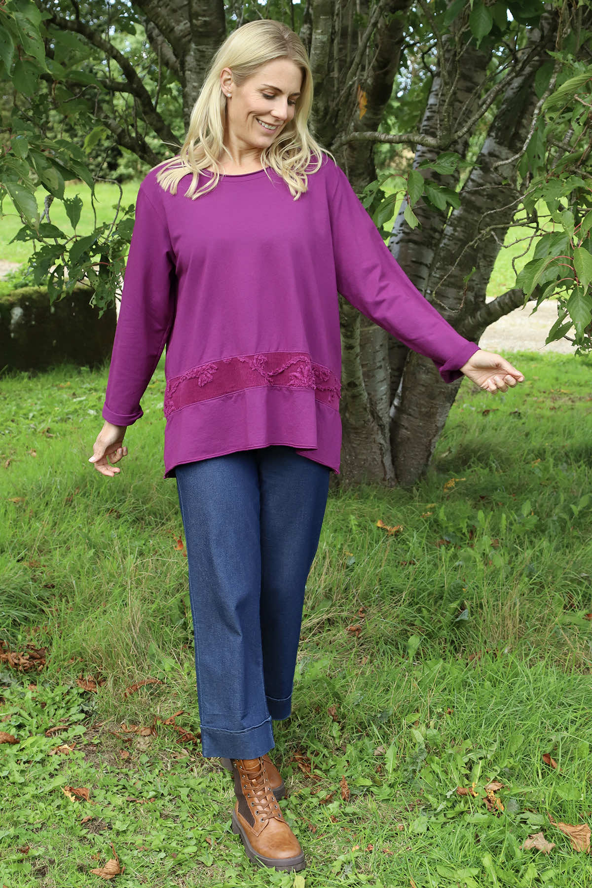 Liana Cord Band Cotton Top Berry