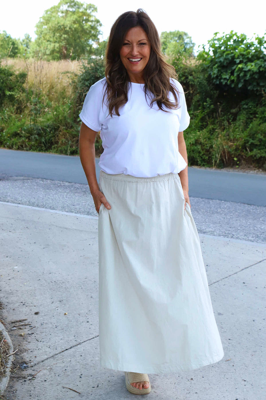 Mathilde Cotton Skirt Stone