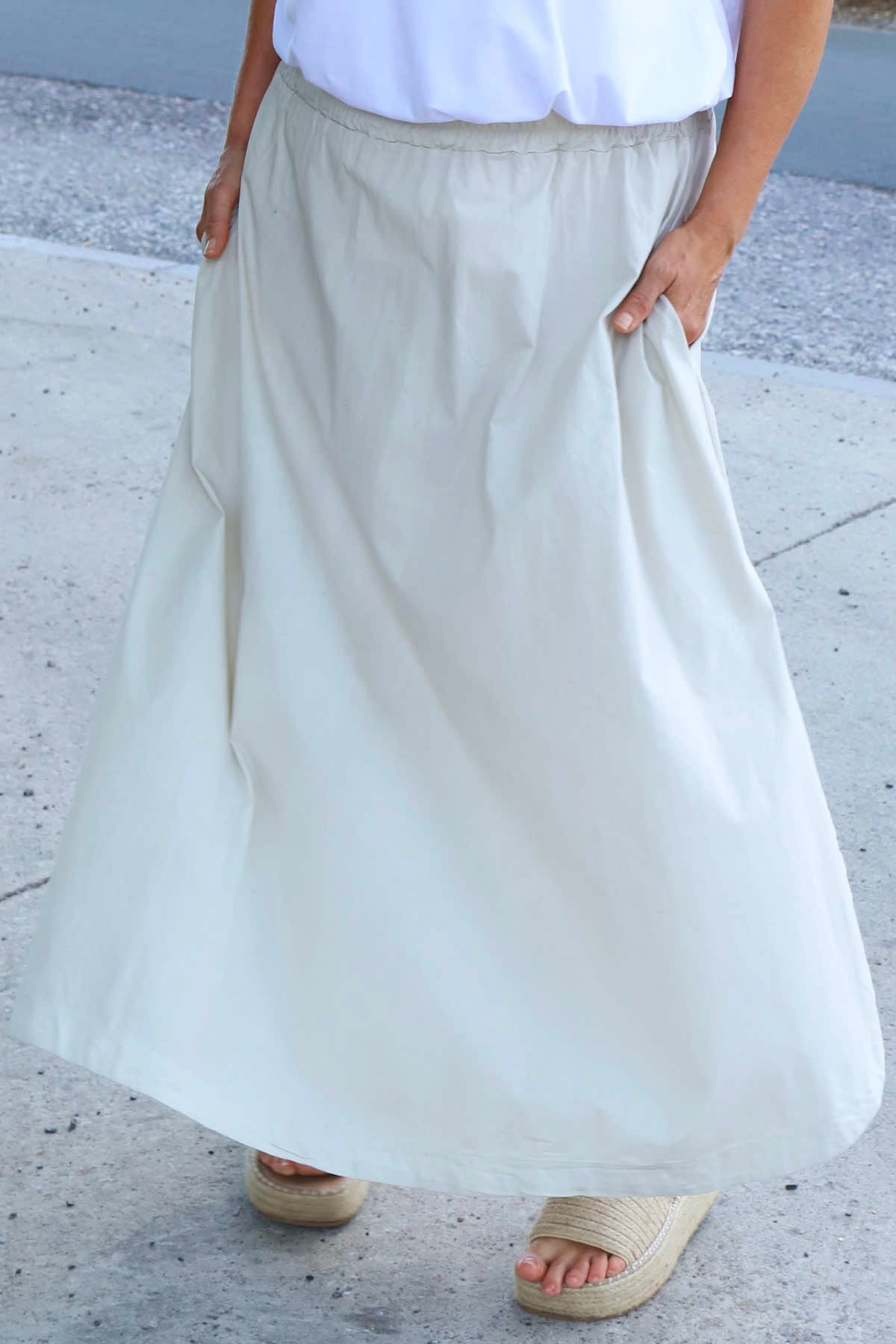 Mathilde Cotton Skirt Stone