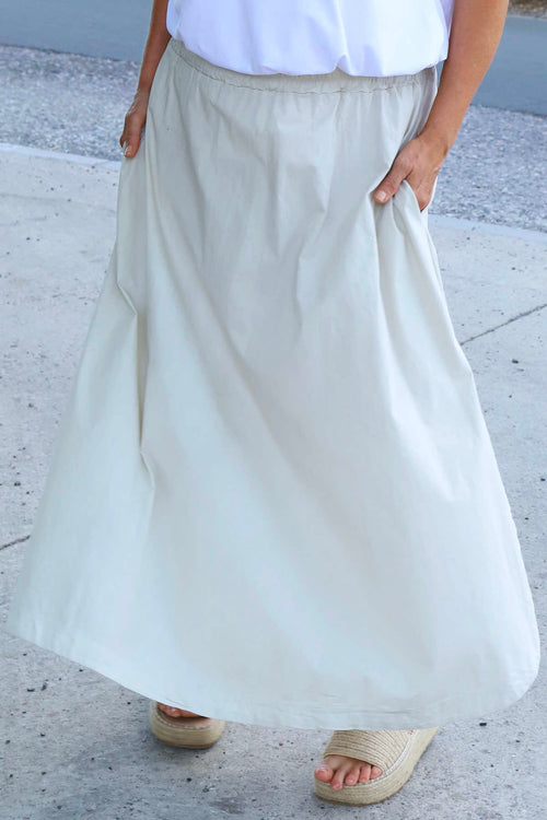 Mathilde Cotton Skirt Stone - Image 3