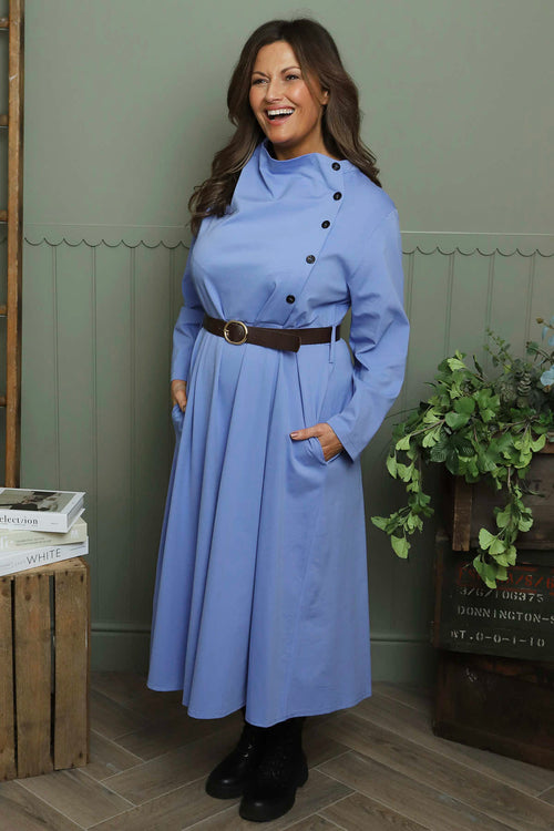 Eudora Belted Dress Powder Blue - Image 2