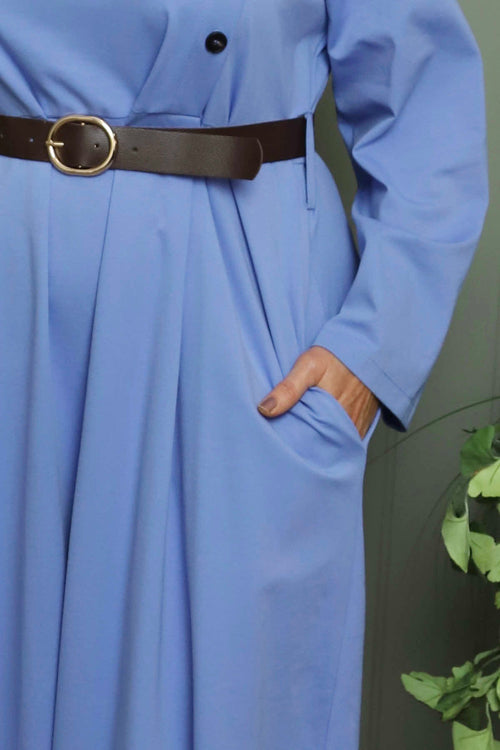 Eudora Belted Dress Powder Blue - Image 3