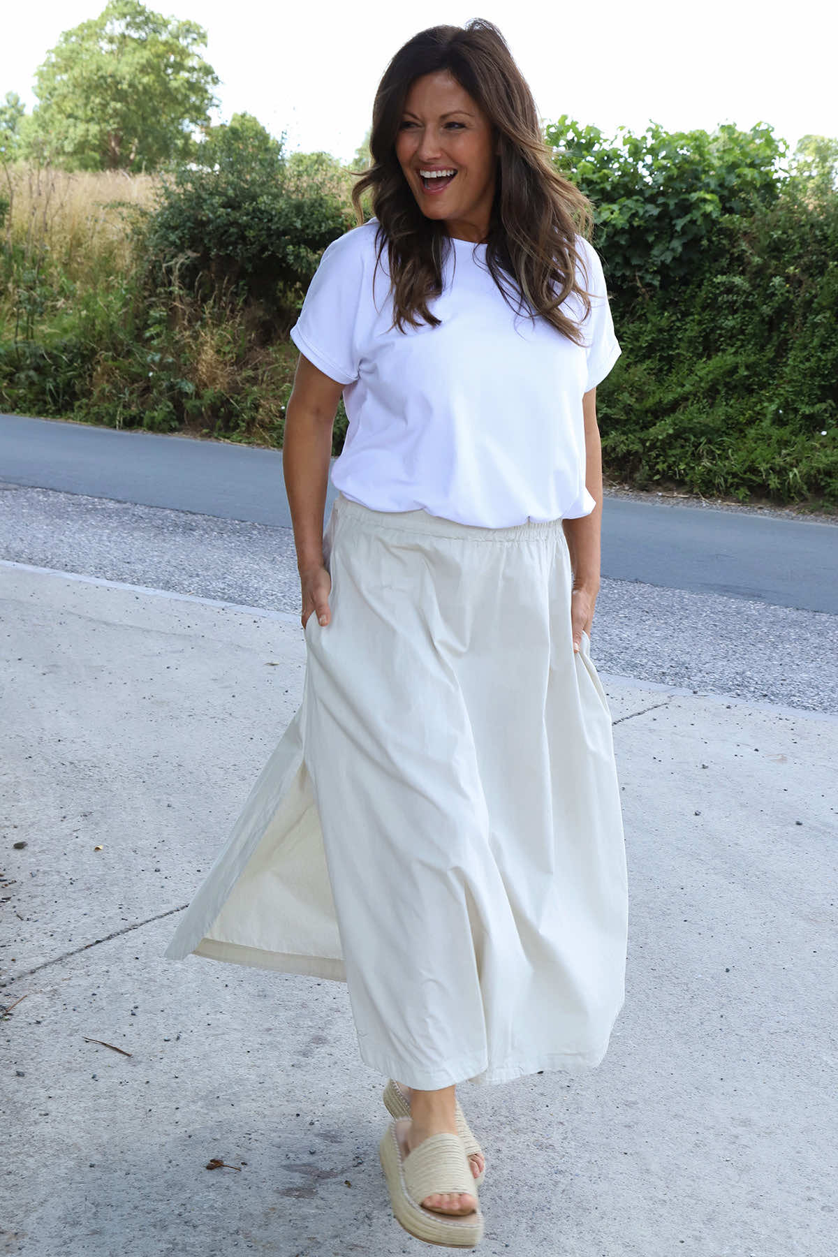 Mathilde Cotton Skirt Stone