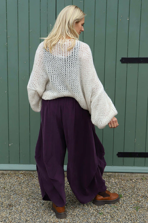 Babette Needlecord Trousers Purple - Image 4