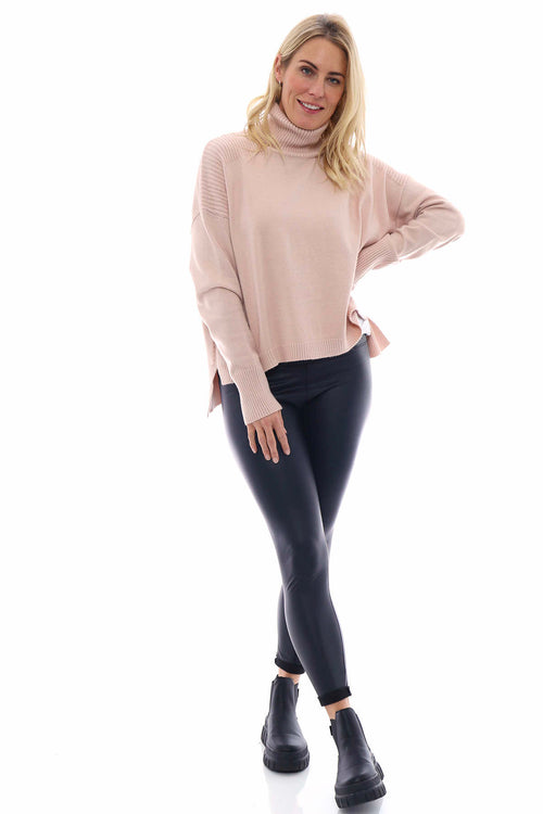 Lottie Polo Neck Knitted Jumper Pink