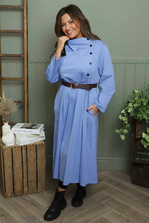 Eudora Belted Dress Powder Blue - Image 1