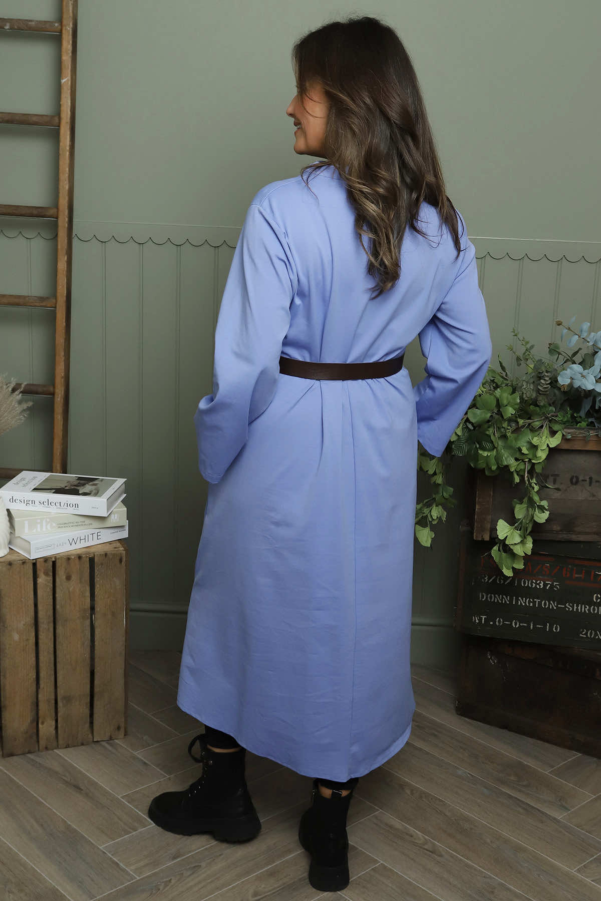 Eudora Belted Dress Powder Blue