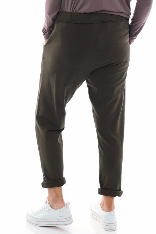 Didcot Jersey Pants Dark Khaki - Image 5