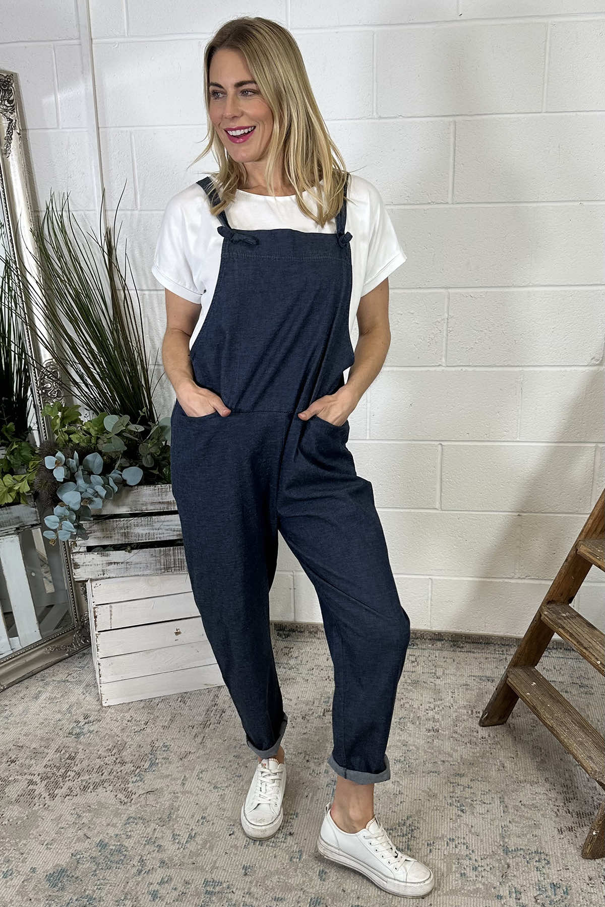 Pabo Denim Dungarees Dark Denim