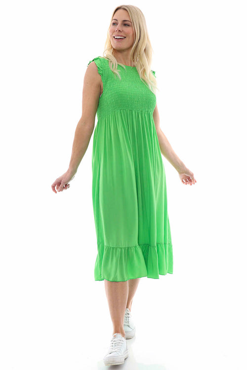 Juniper Plain Sleeveless Dress Green - Image 2