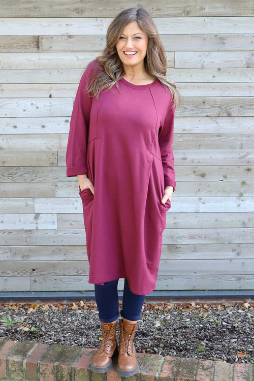 Annika Cotton Dress Wine