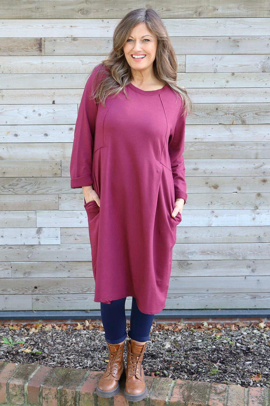 Annika Cotton Dress Wine