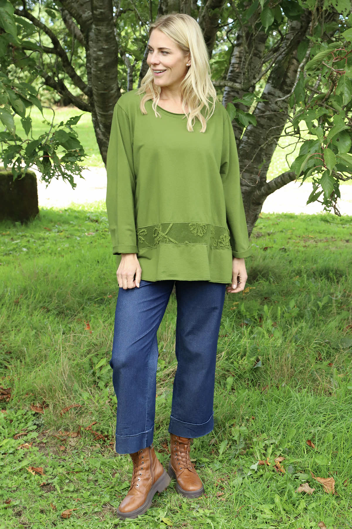 Liana Cord Band Cotton Top Olive