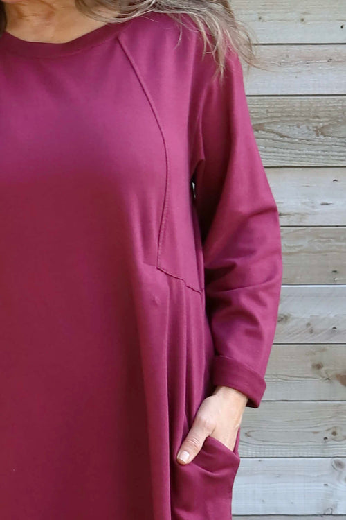 Annika Cotton Dress Wine - Image 3